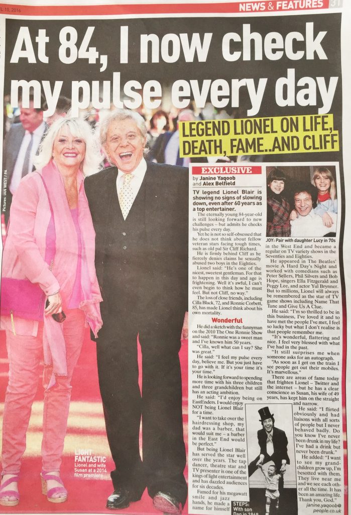 Lionel Blair April 2016