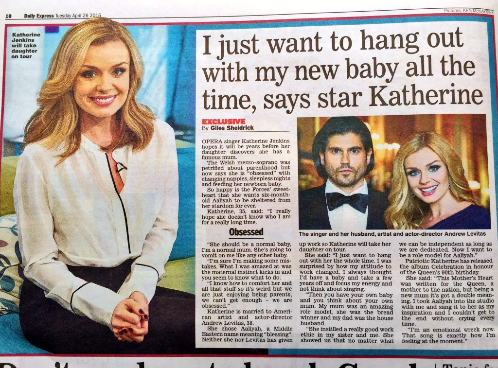 Katherine Jenkins Alex Belfield Daily Express 26th April 2016