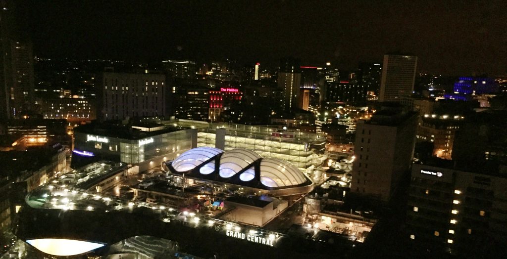 View Over Birmingham At Night Rotunda